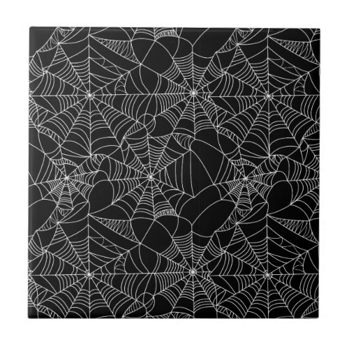 Creepy Spider Webs Ceramic Tile