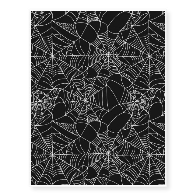 Creepy Spider Webs Temporary Tattoos (Front)