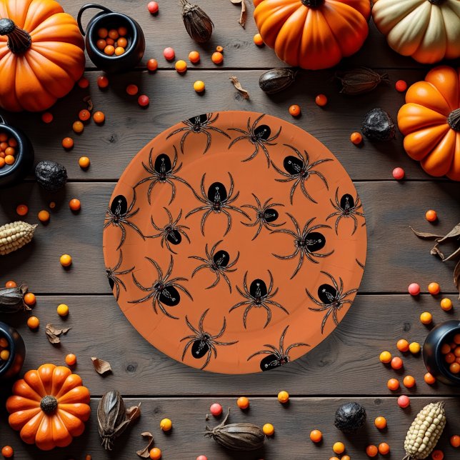 Creepy Spiders Paper Plates (Creator Uploaded)