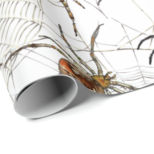 Creepy Spiders Web Pattern Wrapping Paper