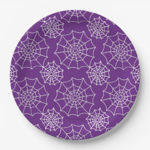 Creepy Spiderwebs Halloween Pattern Paper Plates