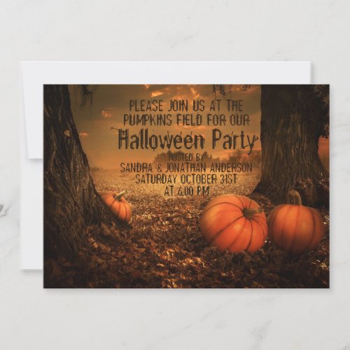 Creepy spooky Ghost Pumpkin Halloween Party Invitation