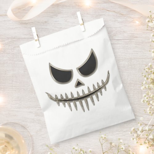 Creepy Spooky Halloween Skeleton Face Party Favor Bag