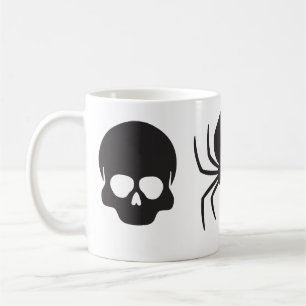 Creepy Spooky Halloween – Skull, Spider & Bat Coffee Mug