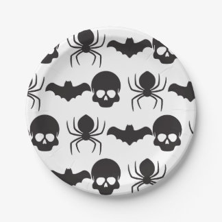 Creepy Spooky Halloween – Skull, Spider & Bat Paper Plates