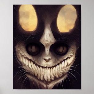 Creepy spooky horror cat poster