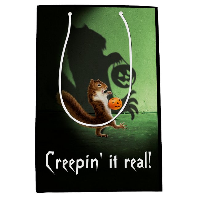 Creepy Squirrel Shadow Medium Gift Bag (Front)