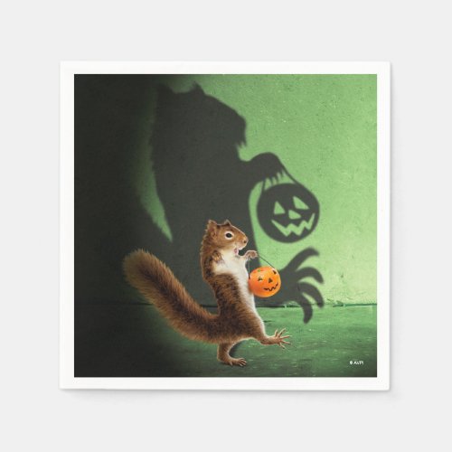 Creepy Squirrel Shadow Napkins