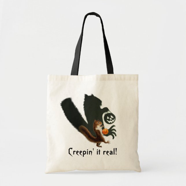 Creepy Squirrel Shadow Tote Bag (Front)