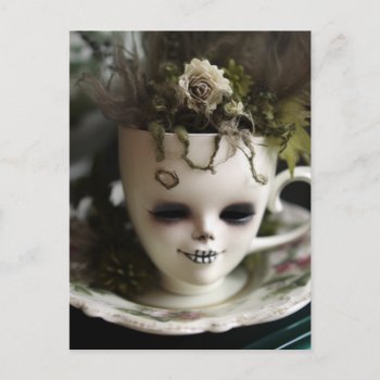 Creepy Teacup Of Plants Postcard by angelandspot at Zazzle