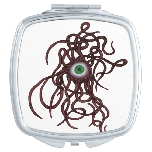 Creepy Tentacled Evil Eye Cyclops Creature In Red Compact Mirror
