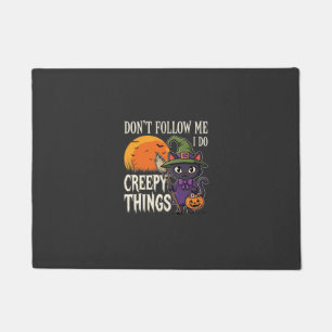 Creepy Things Halloween Cat Witch Design_1 Doormat