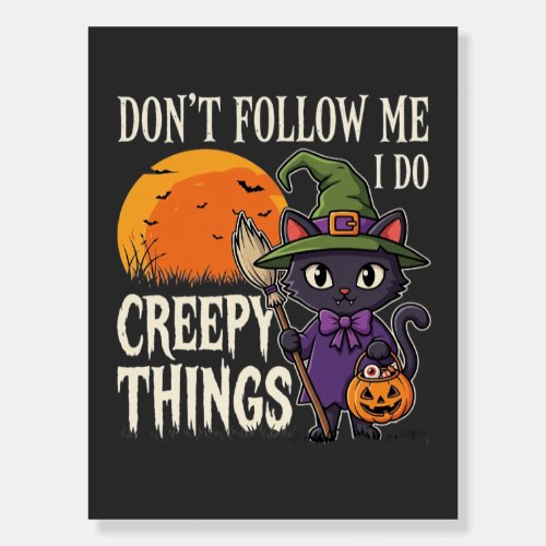 Creepy Things Halloween Cat Witch Design_1 Foam Board