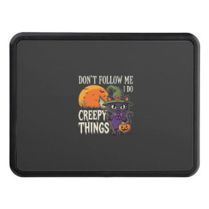 Creepy Things Halloween Cat Witch Design_1 Hitch Cover