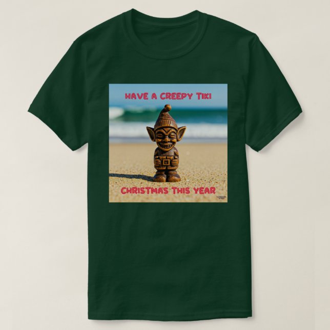 Creepy Tiki Christmas T-Shirt (Design Front)