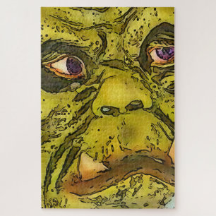 Creepy Turtle Monster Black Outline Cartoon  Jigsaw Puzzle