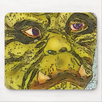 Creepy Turtle Monster Black Outline Cartoon Mouse Pad