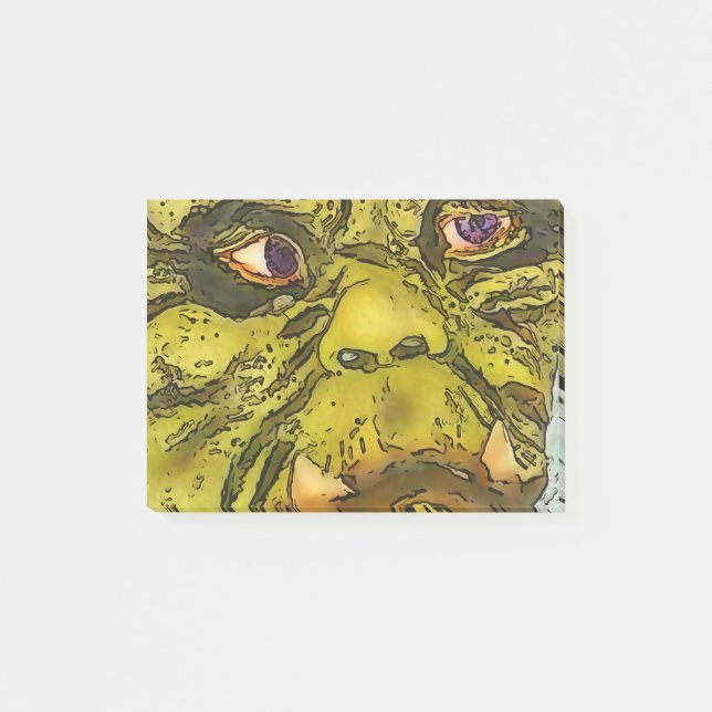 Creepy Turtle Monster Black Outline Cartoon  Post-it Notes (Front)