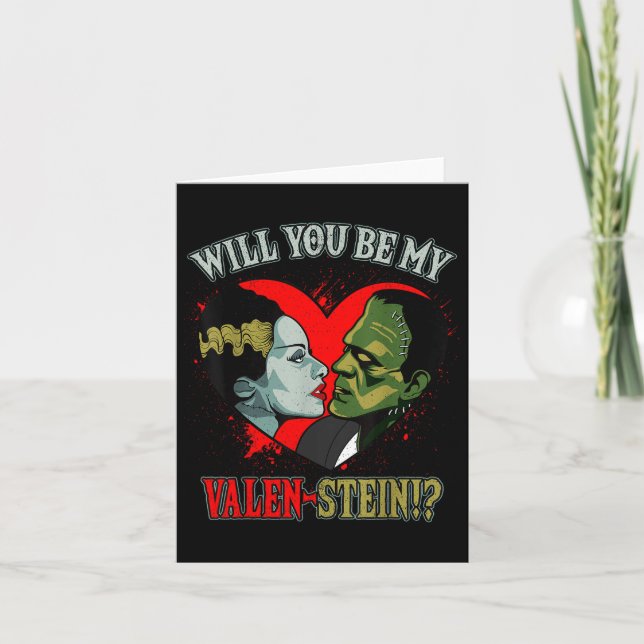 Creepy Valentines Gift Merch Frankenstein Valen-st Card (Front)