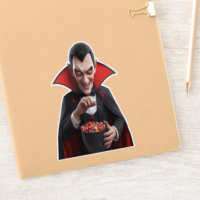 Creepy Vampire Dracula Sticker (Notebook)