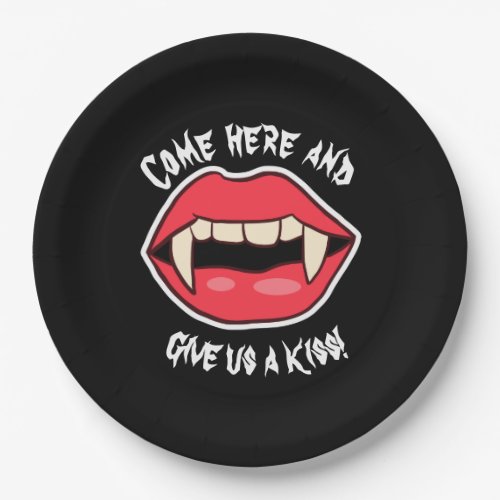 Creepy Vampire Teeth Halloween Paper Plates