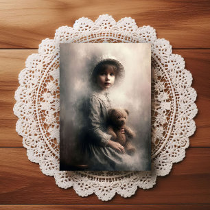 Creepy Victorian Era Girl Postcard