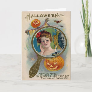 Creepy Victorian Mirror Halloween Card