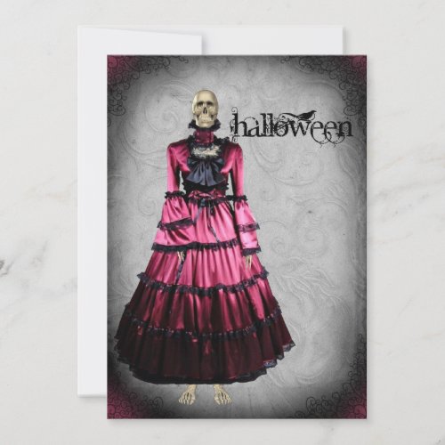 Creepy Victorian Skeleton Halloween Party Invitation