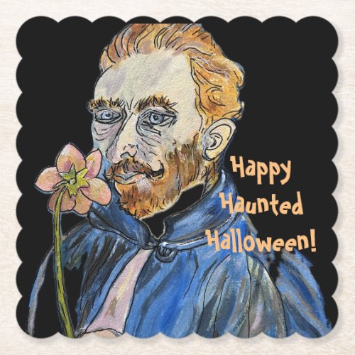 Creepy Vinny Wishes You Happy Haunted Halloween Paper Coaster