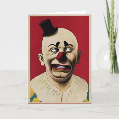 Creepy Vintage Clown Birthday Card