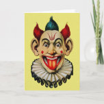 Creepy Vintage Clown Birthday Card<br><div class="desc">Custom restored,  high quality vintage clown image.</div>