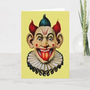 Creepy Vintage Clown Birthday Card