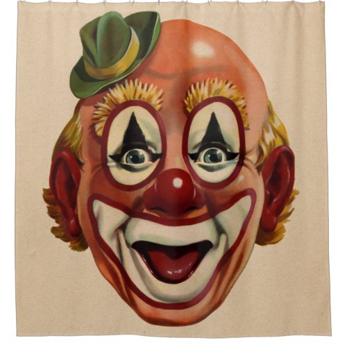 Creepy Vintage Clown Face Shower Curtain