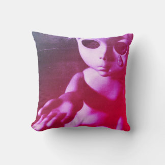 Creepy Vintage Doll Throw Pillow