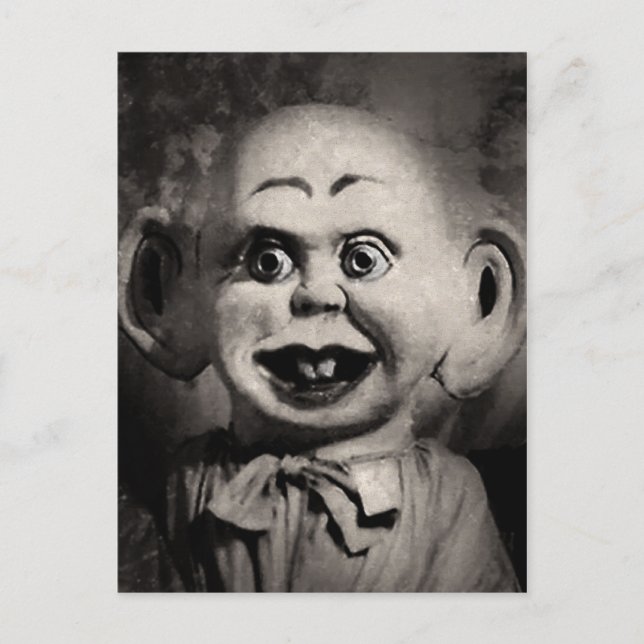 Creepy Vintage Puppet Postcard (Front)