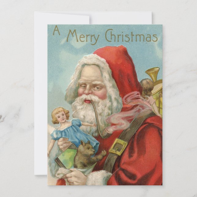 Creepy Vintage Santa Christmas Card (Front)