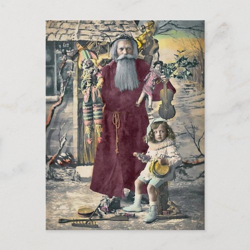Creepy Vintage Santa Christmas Postcard