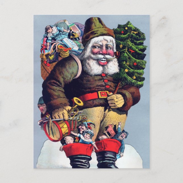 Creepy Vintage Santa Postcard (Front)