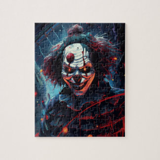 Creepy Vintage Time Clown  Jigsaw Puzzle