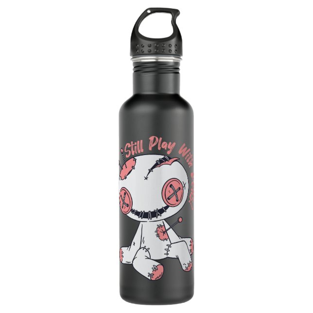 Creepy Voodoo Doll Play With Dolls Witchcraft Hall Stainless Steel Water Bottle (Front)