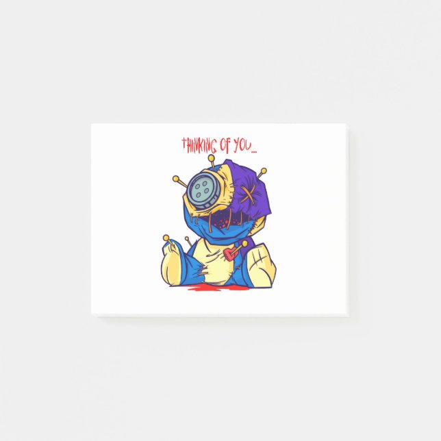 Creepy Voodoo Toy - THINKING OF YOU Post-it Notes (Front)
