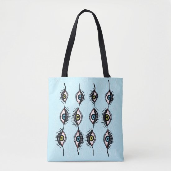 Creepy Weird Eye Garlands Cool Surreal Art Tote Bag