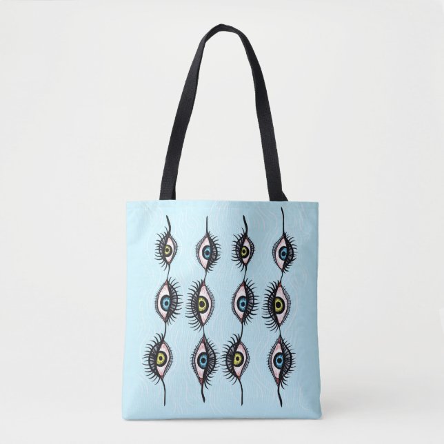 Creepy Weird Eye Garlands Cool Surreal Art Tote Bag (Front)