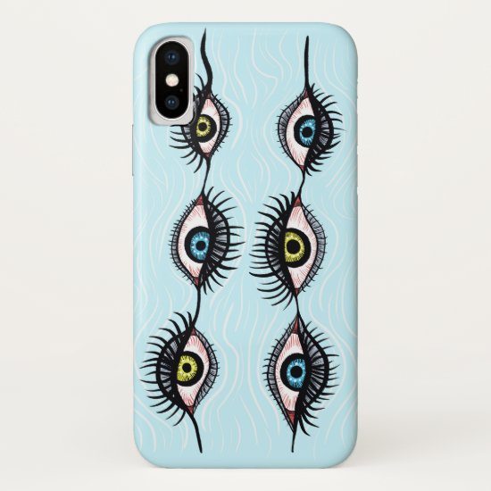 Creepy Weird Eye Garlands Surreal Art iPhone X Case