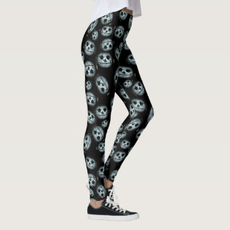 Creepy White Pumpkin Halloween  Leggings