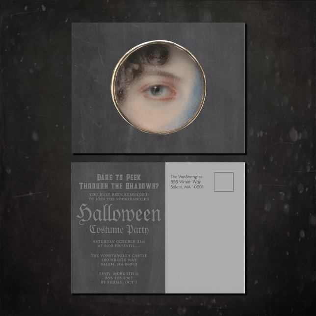 Creepy Witch Eye Halloween Invitation Postcard (Creator Uploaded)
