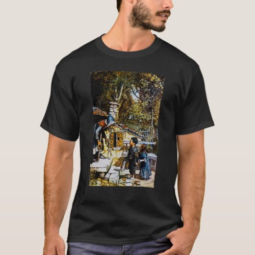 Creepy Witch Retro Fairy Tale Hansel and Gretel T_Shirt