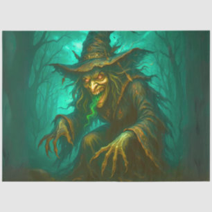 Creepy Witch with Glowing Eyes – Horror Halloween Tissue Paper