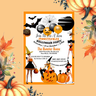 Creepy Witches Spooktacular Halloween Party Teens Invitation