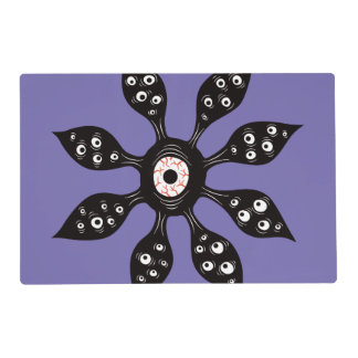 Creepy Witchy Eye Monster On Purple Placemat